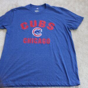 MLB Chicago Cubs Blue Tee with Red Logo